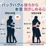 バックハグの男女の本音と心理を解説する図。