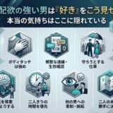 支配欲の強い男性が示す愛情表現と隠れた本心を解説する図。