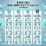 安全性で選ぶアプリ比較2026年版。本人確認、プライバシー、セキュリティ機能を紹介。