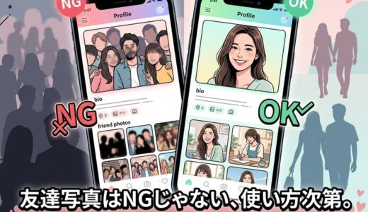 出会い系アプリで友達との写真はアリ？女性が好印象を狙うコツとNG例