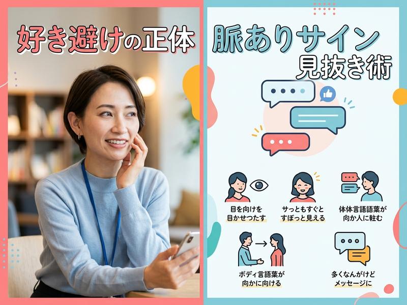 好き避けの正体と脈ありサインの見抜き方を説明する画像。