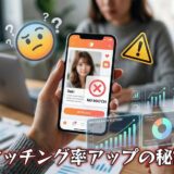 マッチングアプリで悩む人がマッチング率アップの秘訣を探す。