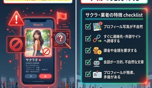 出会い系アプリのサクラ・業者に騙されない！見分け方と対策完全ガイド