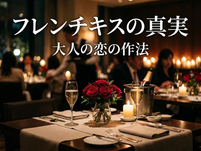 大人の恋をテーマに、シャンパンとバラで飾られたロマンチックなテーブル。