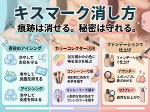 キスマークの消し方を時間別に解説!即効ケアから翌日メイクまで