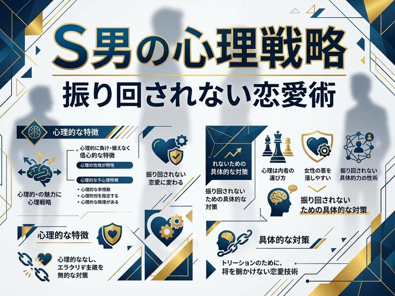 「S男の心理戦略 振り回されない恋愛術」の解説図。