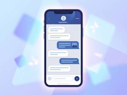 スマートフォンに表示されたメッセージアプリの画面イラスト。