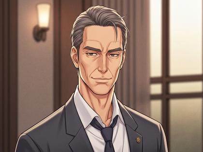 落ち着いた雰囲気の中年男性キャラクターのイラストイメージ