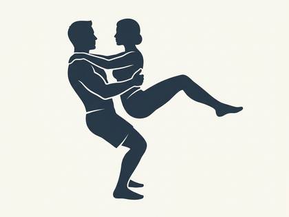 男女のシルエットが抱き合い、ダンスをするポーズ。