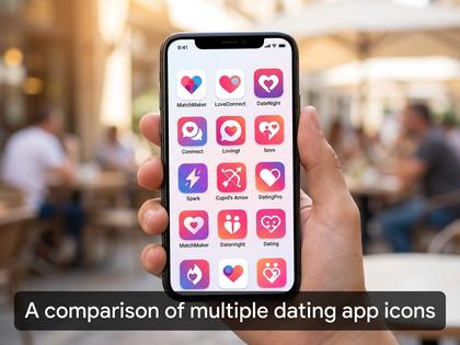 スマホ画面に複数のマッチングアプリのアイコンが並んでいる比較イメージ