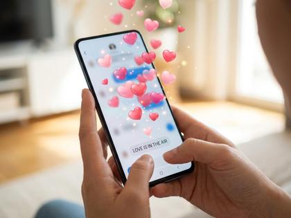 ハートのアイコンが浮かぶスマホ画面のイメージ