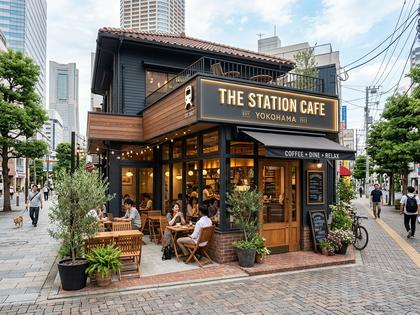 横浜駅近くのおしゃれなカフェの外観イメージ