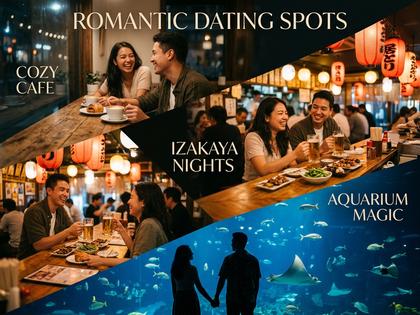 カフェ・居酒屋・水族館などデートスポットの雰囲気を伝える写真