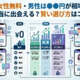 マッチングアプリの男女別料金と機能比較。無料女性と有料男性の出会い方。