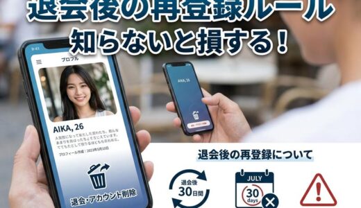 出会い系アプリの退会後に再登録はできる？期間・注意点を徹底解説