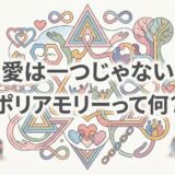 「愛は一つじゃない ポリアモリーって何?」の文字と、多様な愛を示すカラフルなイラスト。