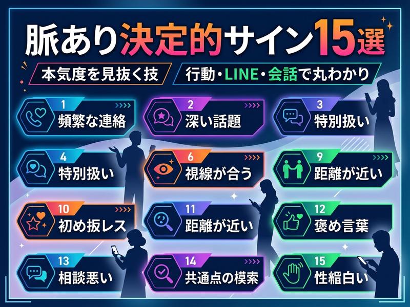 脈あり決定的なサイン15選。行動・LINE・会話で見抜く本気度。