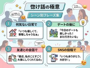 惚き話の例文集|シーン別フレーズと上手に話すコツを徹底解説
