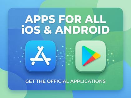 App StoreとGoogle Playのストアアイコンが並ぶイメージ