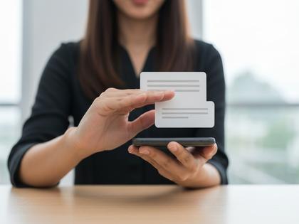 スマホで怪しいメッセージをブロックする男性の手元