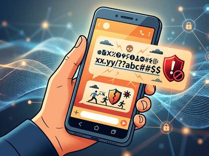 スマートフォン画面に不審なメッセージとセキュリティ警告が表示。