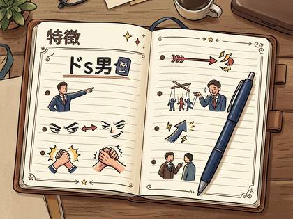 「ドS男」の特徴をイラストで解説するノートの画像。
