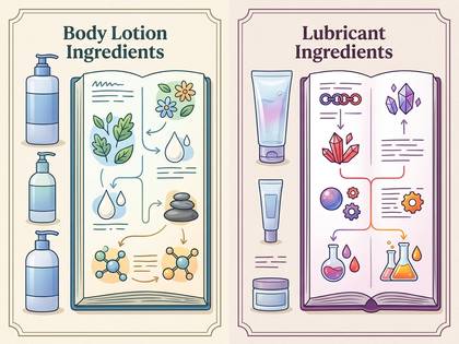 化粧品と潤滑剤の原材料を図解したインフォグラフィック