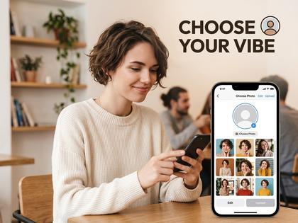 プロフィール画像を選ぶ女性のイメージ
