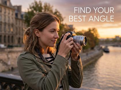 プロフィール写真を撮影する女性のイメージ