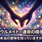輝く宇宙で指先が触れ合う二つの手。「ソウルメイト」の本当の意味を問う画像。
