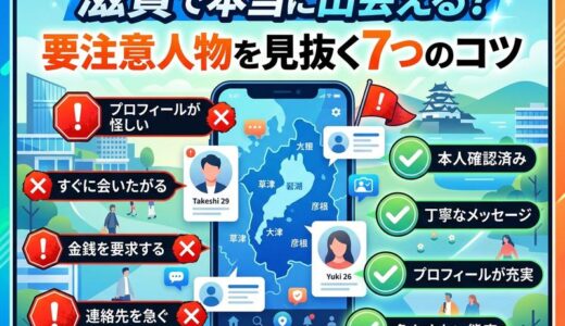 滋賀のマッチングアプリおすすめ7選｜要注意人物の見分け方も解説
