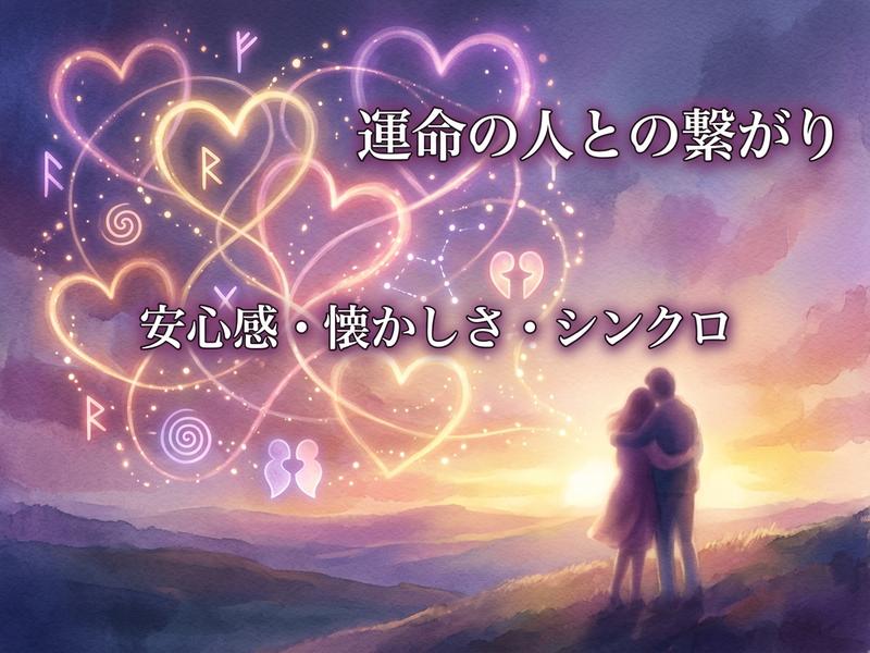 運命の人と抱き合うカップル。安心感と愛の光が輝く幻想的な情景。
