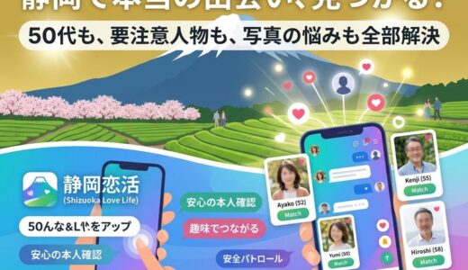 【静岡】マッチングアプリおすすめ完全ガイド｜50代・要注意人物・写真の悩みも解決