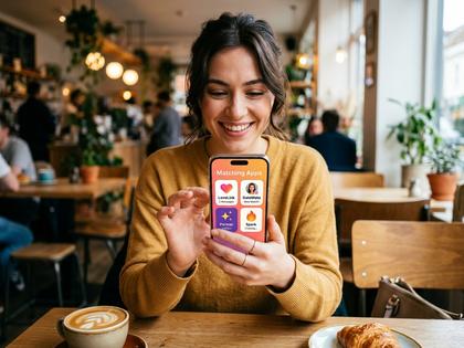 スマホ画面に複数のマッチングアプリが並んでいるイメージ