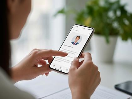 スマホでマッチングアプリを操作する女性の手元