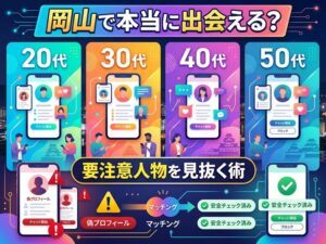 岡山のマッチングアプリおすすめ2026｜20代・30代・40代・50代の年代別と要注意人物対策