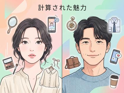 カフェで向かい合って会話する男女、女性が小首をかしげているシーン