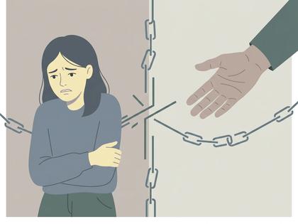 親子の会話シーン、娘が困った表情をしている