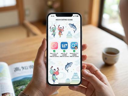 スマホに表示された3つのマッチングアプリのアイコン比較