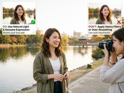 福岡・大濠公園で写真撮影する女性のイメージ