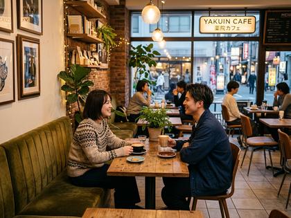 福岡・薬院のおしゃれなカフェの内装