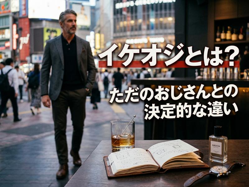 都会でスマートに歩くイケオジと、上質なライフスタイルを示す小物。