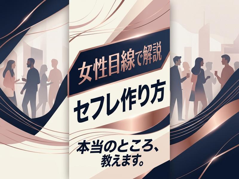 女性目線でセフレ作り方を解説する、男女のシルエットが描かれた広告バナー。