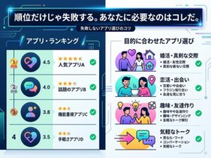 人気の出会い系アプリ、順位だけで選ぶと失敗する理由｜目的別の使い分け早見表