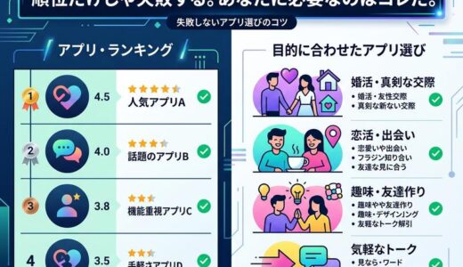 人気の出会い系アプリ、順位だけで選ぶと失敗する理由｜目的別の使い分け早見表