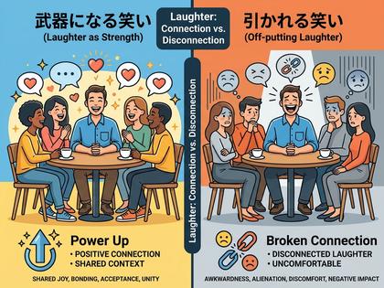 4人の男女が横並びで乾杯している合コンの場面、全員が笑っている、800px×600px