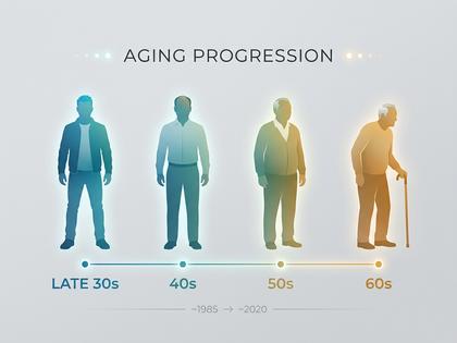 30代後半・40代・50代・60代の男性のシルエットを並べた年代イメージ図、800px×600px