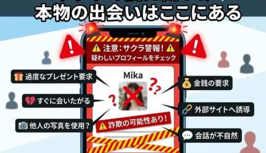 出会い系アプリのサクラに騙されない方法｜女性目線の見分け方と危険サインを解説